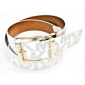 Michael Kors Reversible logo belt - Medium Vanilla/Acorn